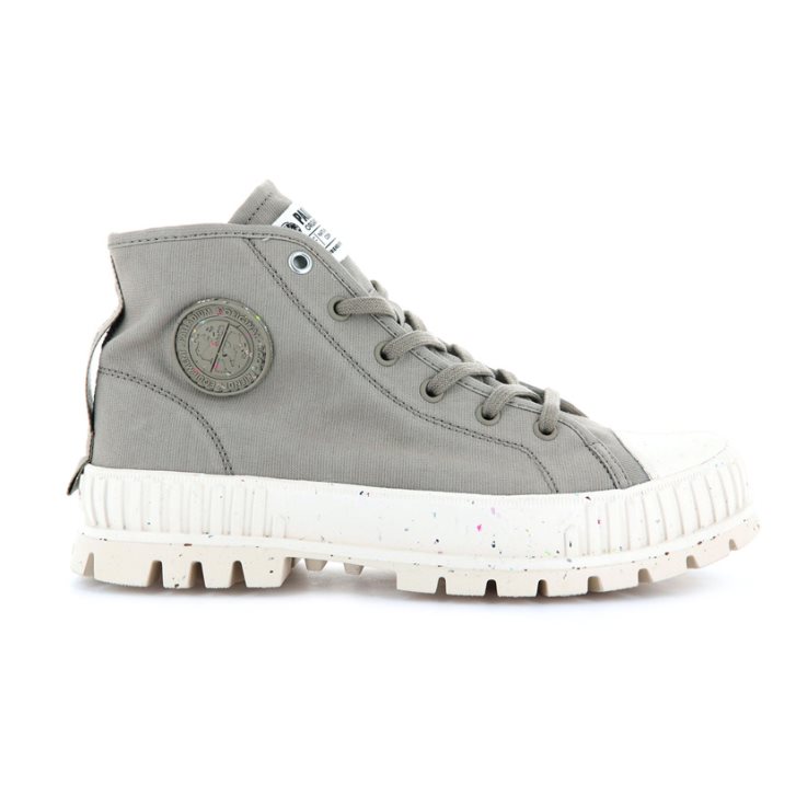 Palladium Pallashock Mid Organic Laarzen Heren Lichtgrijs | NL 39DRWCG